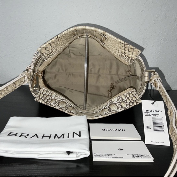 Brahmin Hillary SCALLOP MELBOURNE Leather W/Eye GORGEOUS NEUTRAL - Picture 8 of 9
